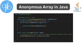 Anonymous Array in Java and It's Use With Example