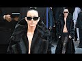 Katy Perry Wears Just a Fur Coat and Tights to Paris Fashion Week Show