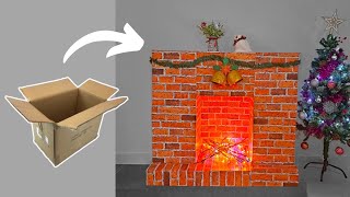 Chimenea de cartón SÚPER FÁCIL🎄🎅❄ DIY FIREPLACE DECOR Christmas EASY