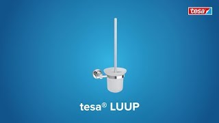 How to apply the chromed, round tesa® Luup wall-mounted toilet brush