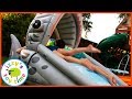 SHARK N SLIDE! Fun Family Outdoors Pretend Play with WATER!