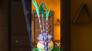 How to make Paper Sugarcane | craft ideas | karumbu | Pongal decoration #pongal #decoration #diy