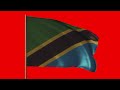 flag of tanzania bendera ya tanzania greenscreen royalty free 4k loop