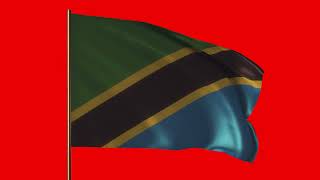 Flag of Tanzania | Bendera ya Tanzania | GREENSCREEN | ROYALTY FREE 4K LOOP