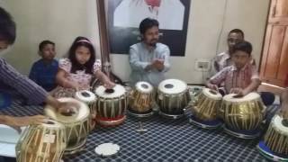 A disciplined tabla class at Sangeet Parishad Sylhet, conducted by Sri Pinusen das (part-2)