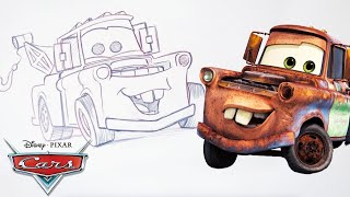 How to Draw Mater | Drawing Tutorial | Pixar Cars