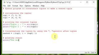 Python program to concatenate tuples to make a nested tuple