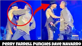Jane's Addiction Perry Farrell Punches & Fight guitarist Dave Navarro on stage Live performance
