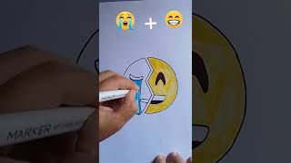 emoji drawing ||happy +sad #youtubeshorts#shorts