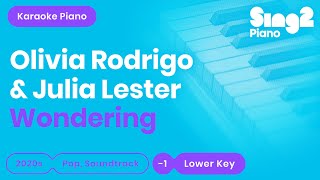 Wondering - Olivia Rodrigo, Julia Lester | HSMTMTS (Lower Key) Piano Karaoke
