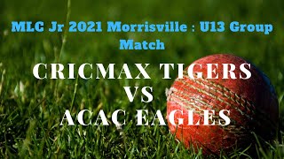 MLC Jr 2021 Morrisville : U13 Group Match - Cricmax Tigers Vs ACAC Eagles