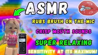 ASMR ROBLOX ~ mouth sounds and  RUBS BRUSH ON THE MIC,SENSITIVITY AT ITS MAXIMUM! CAN YOU HANDLE IT?