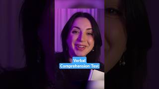 Let's do some verbal comprehension tests! - ASMR #asmr #shorts