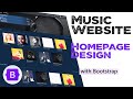 Music website home page design using bootstrap | HTML & CSS tutorial | Quick programming