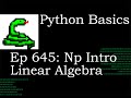 Python Basics Tutorial Numpy Intro Linear Algebra Package