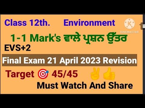 Pseb 12th Class Evs Important Very Short Questions Answers /environment ...