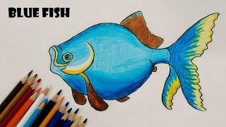 How to Draw A Blue Fish Easily By Tafrid