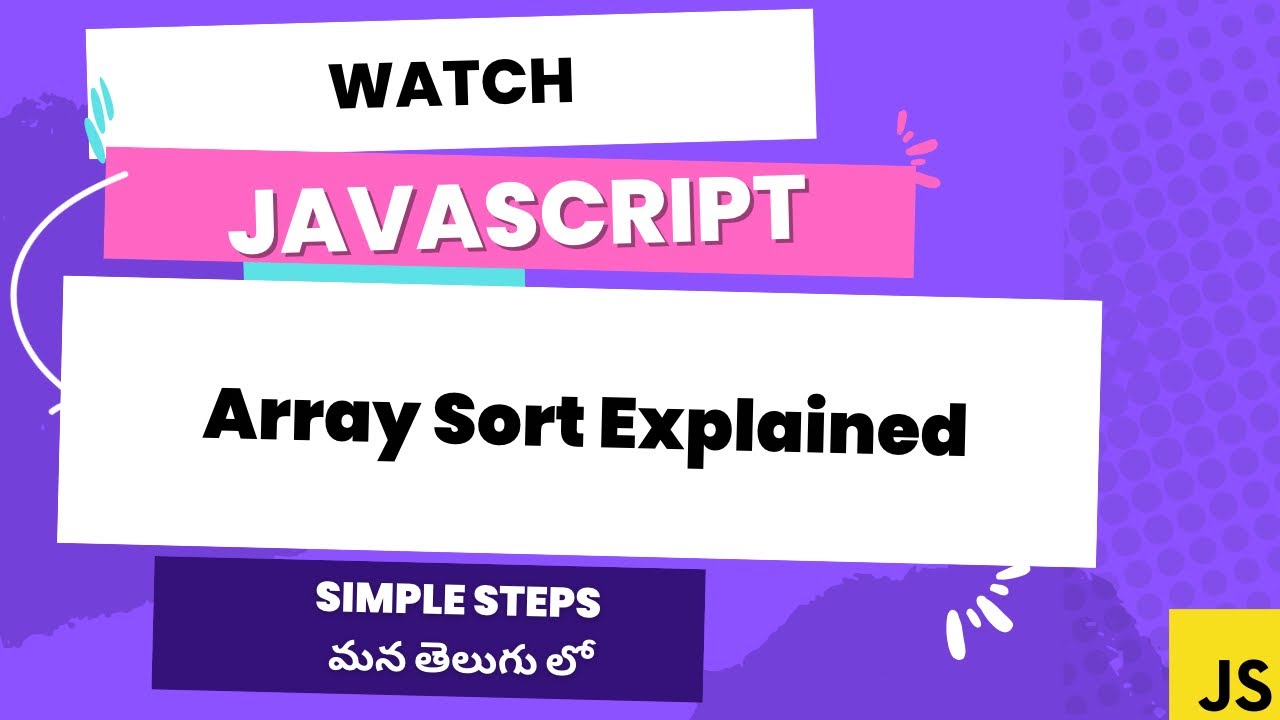 26.How To Sort JavaScript Array?#weekendcodingintelugu - YouTube