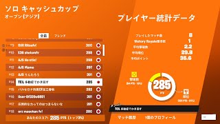 【フォートナイト】ソロキャッシュカップ決勝14位！($160)