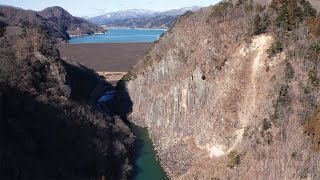 空撮 小原の材木岩（国指定天然記念物）