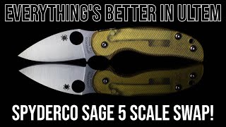 You Know I Had To Do It!!! - Spyderco Sage 5 (REX 121) Ultem Scale Swap