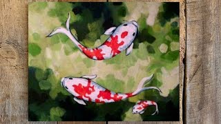 DIY Koi Fish Acrylic Painting Tutorial for Beginner Artists