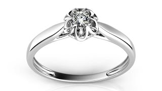 Zásnubný prsteň Crown s briliantom 0.086 ct white CSBR07A