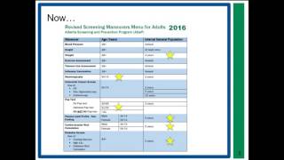 What's New with Alberta Screening and Prevention