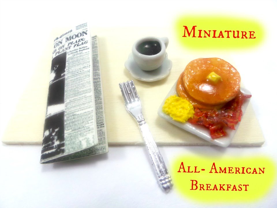 Miniature All American Breakfast Polymer Clay Tutorial Youtube