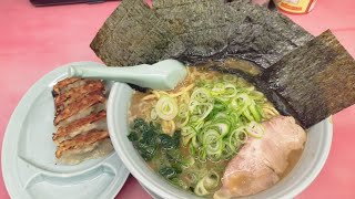 山岡家　醤油大盛＋ネギトッピング＋海苔トッピング＋餃子