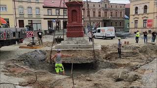 Przenosiny pomnika św. Floriana w Krobi