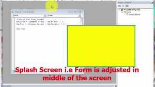 Learn Visual Basic 6.0(VB6)-Adjust VB form (Splash Screen) in middle of the screen-Quick and easy