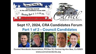 CRA Hosts Residents Candidates Forum - Council Part 2 - Sept 17, 2024