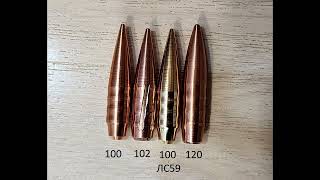 Солиды Borets 100, 102 и 120 гран , плюс ствол после 46шт. солидов. Калибр 6,5 Grendel.