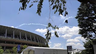 青空に描く五輪！ブルーインパルス in オリンピック・スタジアム　Tokyo2020開会式展示飛行予行