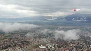 Erzincan’da yoğun sis ve pus etkili oldu