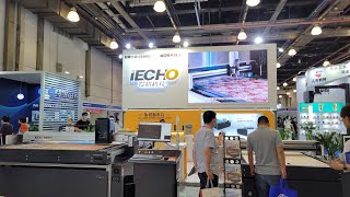 IECHO BK4 cutting asbestos material (2mm) at CIME Exhibition