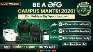 Become GeeksforGeeks (GFG) Campus Mantri 2026 | Free Swag, Internship & Certificates | Full Guide
