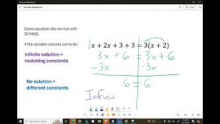 Infinite Solution and No Solution - Solving Multi Step Equations