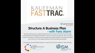 GEW 2025: How to Structure a Business Plan - Kauffman FastTrac LIVE at TechTown Detroit