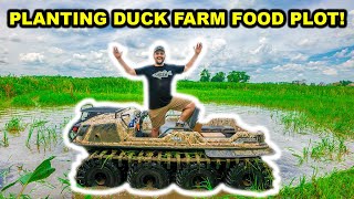 PLANTING a DUCK HUNTING Food Plot with the TANK at My FARM!!!!