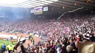 hibs v Hearts Scottish cup 2012 teams coming out,hearts end north stand :)