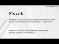 proverb meaning