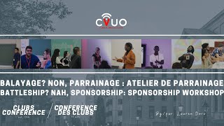 CVUO Clubs Conference - Sponsorship Workshop | Atelier de parrainage