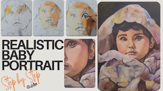 Realistic Baby Girl Portrait in Acrylics: Complete Painting Guide | Step-by-Step Tutorial - ArtbySH