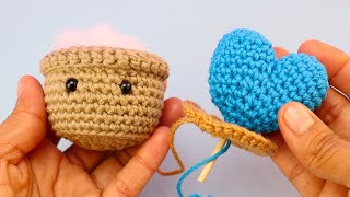 ¡Decora con Amor! ♥️Aprende a Tejer a Crochet Macetas Corazón🥰 #crochet #knitting #handmade