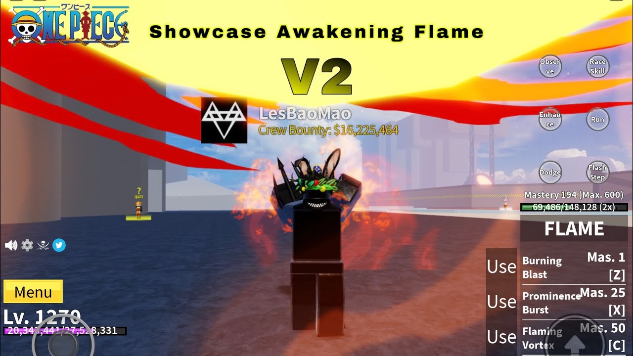 Showcase Flame Awakening | Blox Fruits - YouTube