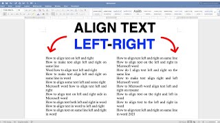 How To Align Text Left And Right On Same Line In Word