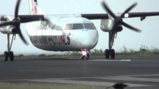 Caribbean Airlines Dash 8-300 Taxi \u0026 Takeoff @ St.Lucia [HD]