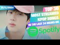 [TOP 30] MOST STREAMED KPOP SONGS ON SPOTIFY IN THE LAST 24 HOURS | 15 NOV 2024